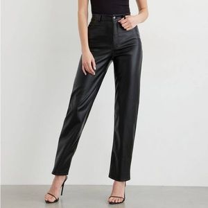 Brand New Gisele Faux Leather Straight Pants